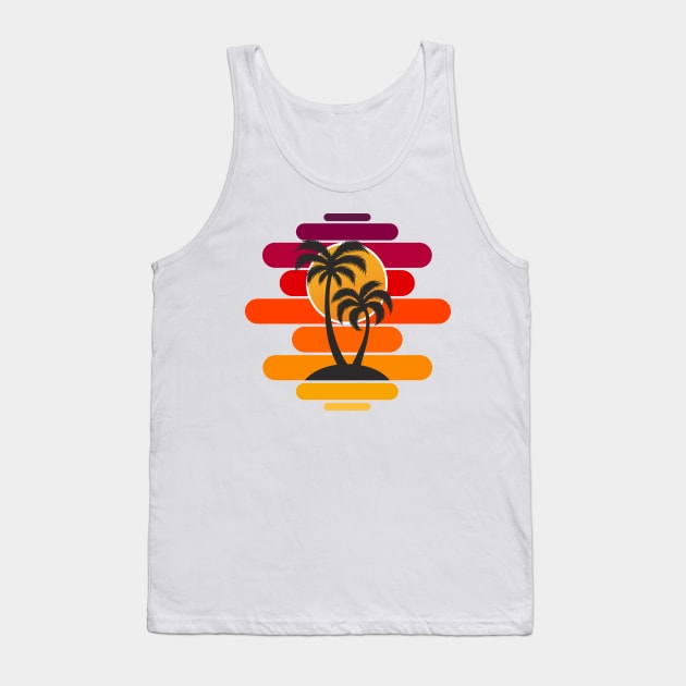 Palm trees at sunset Tank Top by Razym